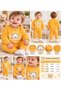 Baby Boy Striped Teddy Bear Patterned 100% Cotton Seasonal 2-Piece Top and Bottom Set - 8