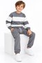 Boys' Gray and White Color Block 3-Yarn Sweatshirt and Jogger Sweatpants Set – 2 Piece - 8