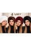 Pack of 4 Fur Elastic Bandanas (White-Black-Burgundy-Brown)