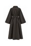 Long Gabardine Trench Coat Brown - 2