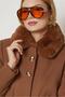 Fur Collar Checked Coat 90679 - 3