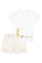 Baby Boy Animals Patterned Top and Bottom Set 3 Months-36 Months Beige - 3