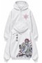 Unisex Oversize Demon Slayer Akaza Back Printed Hooded Zipper Anime Zip Hoodie