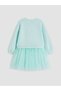 Özmarka New Season Turquoise Polka Dot Girls' Tulle Tutu Dress - 3