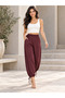 Women's Modal Fabric Loose-Fit Elastic Waist Lace-Up Trousers - 8