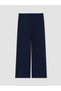 LCW Curve Navy Blue Interlock Straight-Leg & Slim-Fit Women's Pants, Featuring the ALITA CITY Touch - 3
