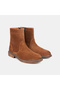 Women's Tan Stitched Detailed Zippered Suede Boots