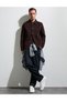 Dark Brown Wool Blend Buttoned Cashmere Coat 50330196-Vr084