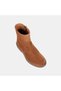 Women's Tan Stitched Detailed Zippered Suede Boots - 7