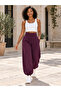 Women's Modal Fabric High Waist Loose Cut Elastic Leg Pants with Pockets - 6