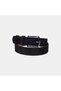 Men's Black Edge-Stitched Suede Sports Belt