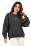 Women's Oversize Sweatshirt |   Cotton 3 Yarn Knitted Fabric with Raised Texture |   Crew Neck Low Shoulder Long Sleeve Casual Women's Top Clothing Model - 3
