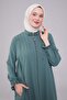 Collar Stitching Detailed Ferace Green - 3