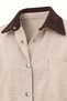 Velvet Collar Gingham Ecru Jacket - 2