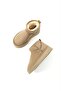Mayge Beige Suede Fur Lined Thick Sole Ankle Boots - 5
