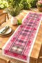 Pink Plaid Horses Patterned Runner / Tablecloth / Placemat