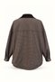 Velvet Collar Gingham Brown Jacket - 3