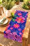 Cat Patterned Runner/Tablecloth/American Service Mat with Floral Glasses - 2