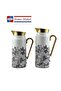 2-Piece Thermal Flask Set, 0.75L & 1L, White / Black / Gold