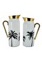2-Piece Thermal Flask Set, 0.75L & 1L, White / Black / Gold - 2