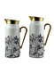 2-Piece Thermal Flask Set, 0.75L & 1L, White / Black / Gold - 4