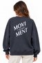 Women's Oversize Sweatshirt |   Cotton 3 Yarn Knitted Fabric with Raised Texture |   Crew Neck Low Shoulder Long Sleeve Casual Women's Top Clothing Model - 2