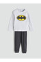 Nevavm Farkıyla Lcw Baby White Oval Collar Batman Printed Baby Boy Pajama Set - 2