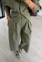 Size Adjustable Shirt / Barrel Pants Khaki Set - 4