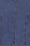Women Round Neck Short Sleeve Washed Denim Waistcoat, Blue - 5