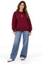 Women's Oversize Sweatshirt |   Cotton 3 Yarn Knitted Fabric with Raised Texture |   Crew Neck Low Shoulder Long Sleeve Casual Women's Top Clothing Model - 4
