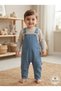 Unisex Baby Denim Overalls and Striped Long Sleeve Bodysuit – Gardener Combination with Straps - 4