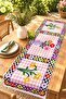 Checkered Flowers Patterned Runner / Tablecloth / Placemat