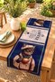 Navy Blue Kahveci Noble Cat Patterned Runner / Tablecloth / Placemat - 2