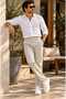 Men's Linen Look Beige Trousers