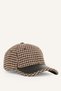 Men's Houndstooth Patterned Leather Visor Cap Hat H5455Ax26Wn - 2