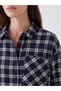 Esvab • Modern & Distinctive Checkered Embroidered Loose Fit Women's Lumberjack Shirt Tunic - 3