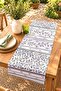 Striped Green Leaves Patterned Runner/Tablecloth/Placemat - 2
