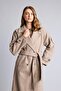 Regular Fit Wide Collar Belted Cashmere Coat H3956Ax26Wn - 3