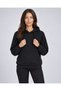Women's Black Hooded Basic Slim Fit Sweatshirt with Pockets - 2