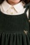 Velvet 3-Piece Set Shirt Blouse Trousers Green - 3