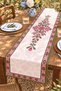 Pink Embroidered Floral Patterned Runner / Tablecloth / Placemat - 3