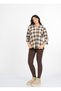 Women's Winter Mink Livia Sequin Stone Printed Plaid Pattern Lumberjack Shirt 3034 - 2