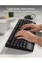 لوحة مفاتيح وماوس بلوتوث، متعددة الأجهزة بتقنية 2.4 جيجاهرتز USB + بلوتوث، مجموعة لوحة مفاتيح وماوس مريحة، طقم لاسلكي كامل الحجم متوافق مع أنظمة ماك/ويندوز وأجهزة الكمبيوتر المحمولة، أسود - تخطيط إنجليزي - 3