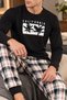 Men's Premium Cotton Comfortable Fit Plaid Long Sleeve Pajama Set - 2