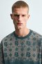 Men's Oversize Geometric Patterned Crew Neck Sweatshirt - 2