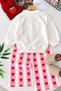 Love Printed Heart Patterned Spanish Flared Girls' 2-Piece Set - Pink - 2