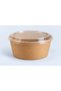 1100 Cc Kraft Cardboard Lid Salad Rice Bowl Container 50 Pieces - 3