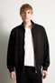 D1524Axbk27 Black Ultra Soft Slim Fit Stand Collar Lined Zipper Pocket Suede Seasonal Mon