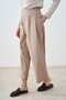 Women's Side Zipper Wide Leg Pants Stone - 2