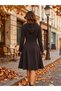 Women's long sleeve hooded lace-up zipper short modal dress - 2